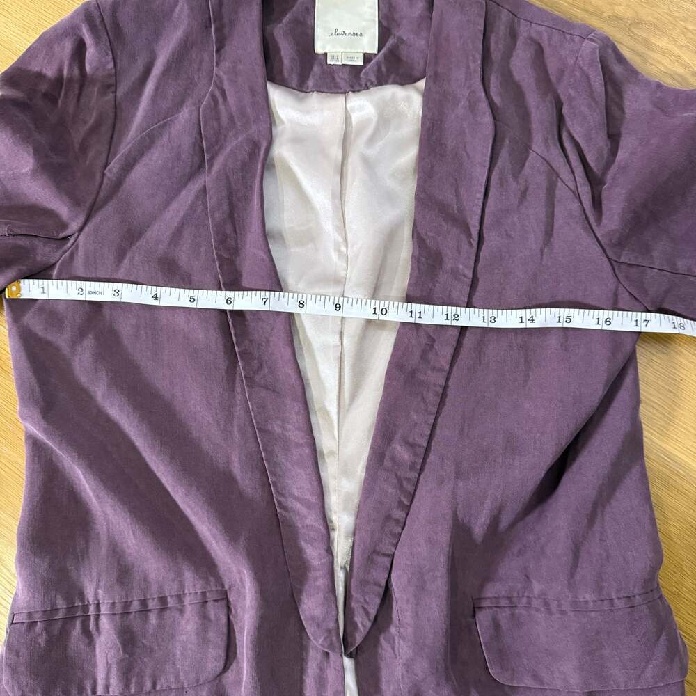 3/$20 Anthropologie Elevenses Blazer Jacket Open Front Purple women’s size 4 - Picture 4 of 11